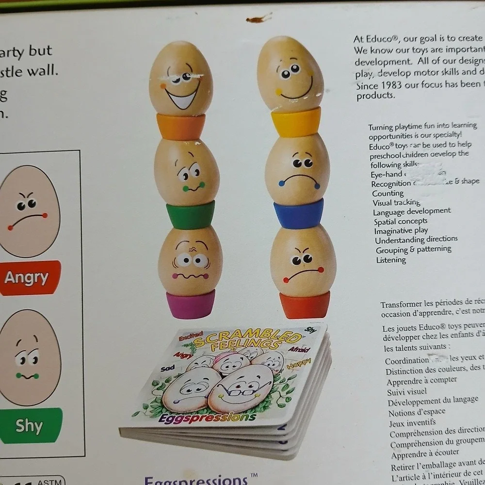 Scrambled Feelings: Eggspressions Educational Toys 6 Eggs w/stands Book Box